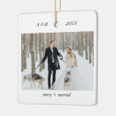 Minimalistisch Classic Merry und Verheiratetes Fot Keramikornament (Links)