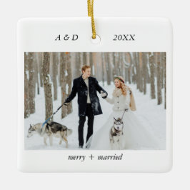 Minimalistisch Classic Merry und Verheiratetes Fot Keramikornament