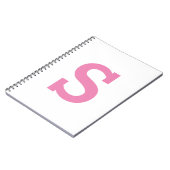 Minimalistisch Classic Modern Pink Initial Letter Notizblock (Linke Seite)