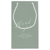 Minimalistisch Classic Sage Brautparty Vielen Dank Kleine Geschenktüte (Rückseite)