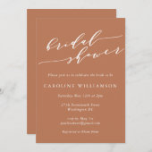 Minimalistisch Classic Terracotta Boho Brautparty Einladung (Vorne/Hinten)