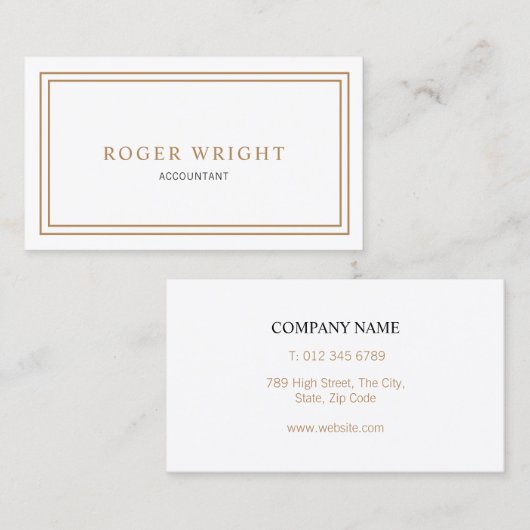 Minimalistisch Classic Visitenkarte (Vorne/Hinten)