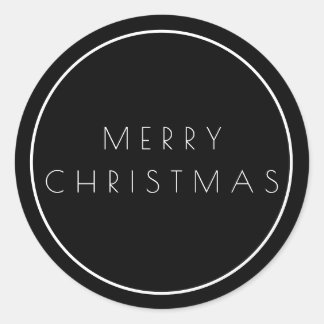 Minimalistisch Classy Frohe Weihnachtstypografie Runder Aufkleber