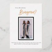 Minimalistisch Classy Simple Bridesmaid Folieneinladung (Vorderseite)