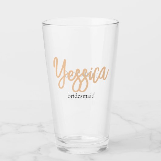 Minimalistisch Classy Simple Bridesmaid Glas (Vorderseite)