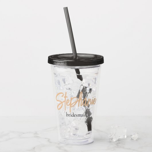 Minimalistisch Classy Simple Bridesmaid Personalis Acryltrinkbecher (Vorderseite Ice)