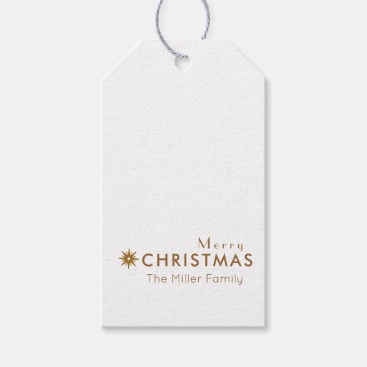 Minimalistisch Clean Simple Gold Frohe Weihnachten Geschenkanhänger (Vorderseite)