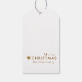 Minimalistisch Clean Simple Gold Frohe Weihnachten Geschenkanhänger (Rückseite)
