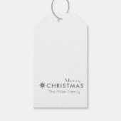 Minimalistisch Clean Simple Silver Frohe Weihnacht Geschenkanhänger (Vorderseite)