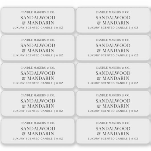 Minimalistisch Clear Candle Tin 3x1" Rectangle Lab Aufkleber (Vorderseite)