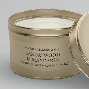 Minimalistisch Clear Candle Tin 3x1" Rectangle Lab Aufkleber