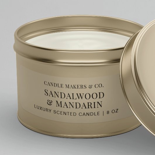 Minimalistisch Clear Candle Tin 3x1" Rectangle Lab Aufkleber