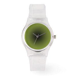 Minimalistisch Clear mit Schwarz und Wasabi Green  Armbanduhr