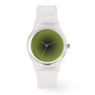 Minimalistisch Clear mit Schwarz und Wasabi Green Armbanduhr