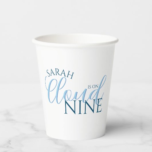 Minimalistisch Cloud 9 Brautparty Pappbecher (Vorderseite)