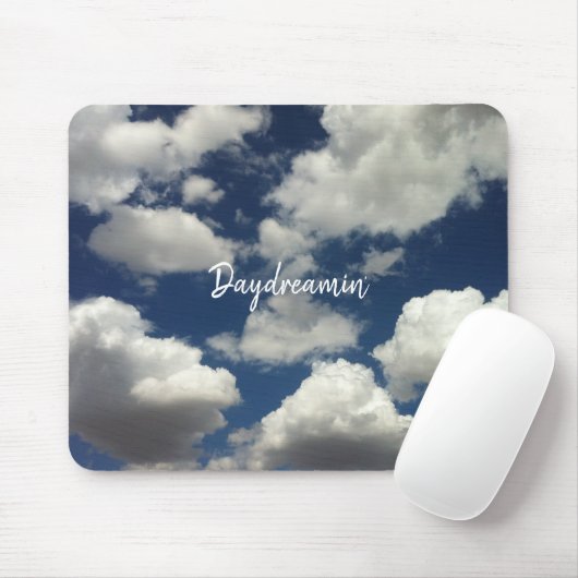 Minimalistisch Cloudy Blue Sky Daydreamin Typograf Mousepad (Mit Mouse)