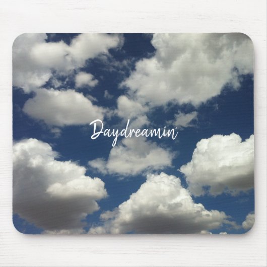 Minimalistisch Cloudy Blue Sky Daydreamin Typograf Mousepad (Vorne)