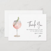 Minimalistisch Cocktail Wein Dankeschön Karte (Vorne/Hinten)