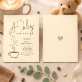 Minimalistisch Coffee Bean Baby Brauen Dusche Einladung