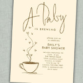 Minimalistisch Coffee Bean Baby Brauen Dusche Einladung