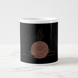 Minimalistisch Coffee Line Art - Kaffeeliebhaber Jumbo-Tasse