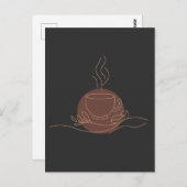 Minimalistisch Coffee Line Art - Kaffeeliebhaber Postkarte (Vorne/Hinten)