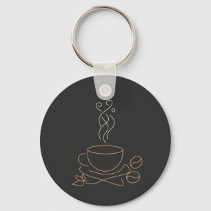 Minimalistisch Coffee Line Art - Kaffeeliebhaber Schlüsselanhänger