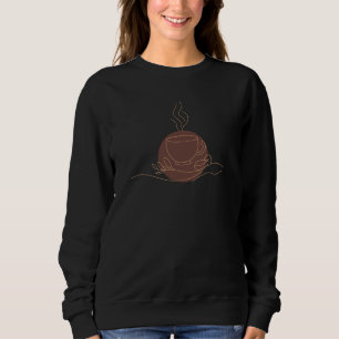 Minimalistisch Coffee Line Art - Kaffeeliebhaber Sweatshirt