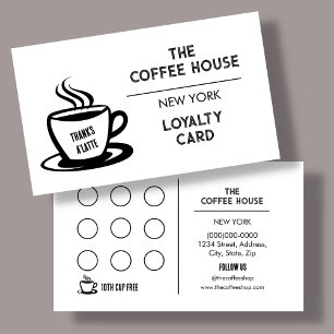 Minimalistisch Coffee Shop Loyalty Card Visitenkarte