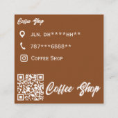 Minimalistisch Coffee Shop Visitenkarte - Brown & (Rückseite)