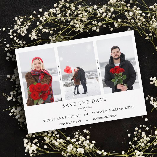 Minimalistisch Collage 3 Fotos Couple Wedding Verl