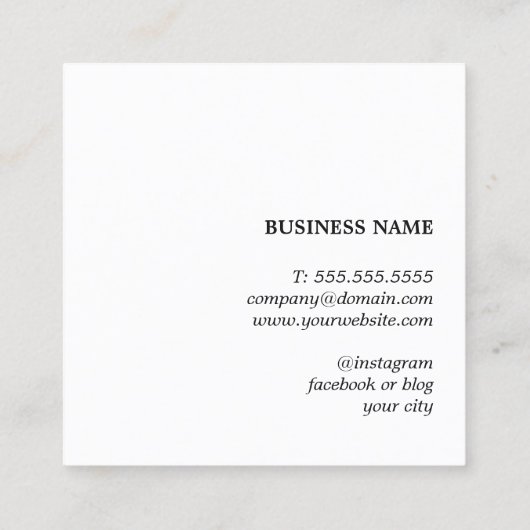 Minimalistisch Cool Beige Red Bold Quadratische Visitenkarte (Rückseite)