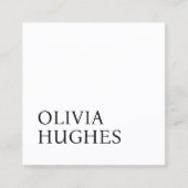 Minimalistisch Cool Schwarz-weiß Quadratische Visitenkarte (Vorderseite)