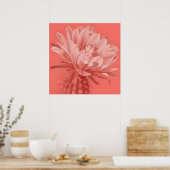 Minimalistisch Coral Cactus Bloom Poster (Küche)