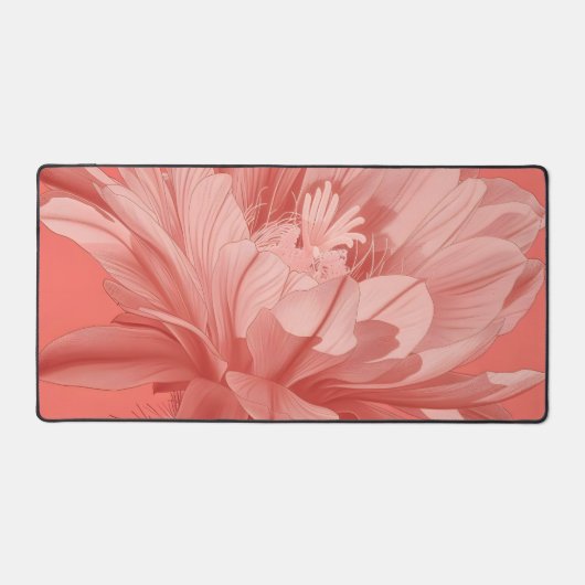 Minimalistisch Coral Cactus Bloom Schreibtischunterlage (Vorderseite)