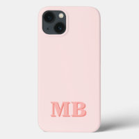 Minimalistisch Coral Pink Modernes Monogramm