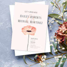 Minimalistisch Coral Poppy Probe Abendessen