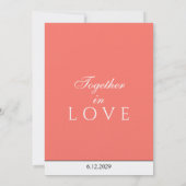 Minimalistisch Coral Turquoise Monogram Einladung (Rückseite)