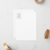 Minimalistisch Corner Monogram Initials Beruflich Mitteilungskarte (Vorderseite/Rückseite Beispiel)