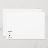 Minimalistisch Corner Monogram Initials Stilvoll C Mitteilungskarte (Vorne/Hinten)