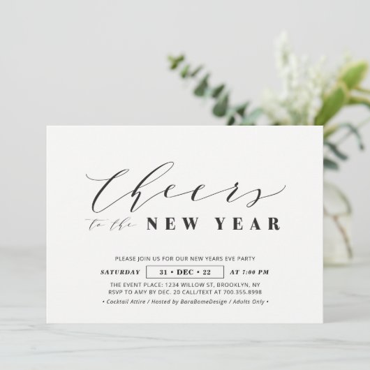 Minimalistisch Corporate Silvester Gala Party Einladung (Stehend Vorderseite)