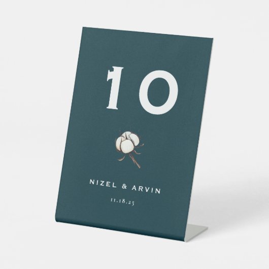 Minimalistisch Cotton Dark Vibranding Green Weddin Sockelschild (Vorderseite)