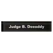 Minimalistisch Court Judge Black Acrylic Namplate Namensplakette (Vorderseite)