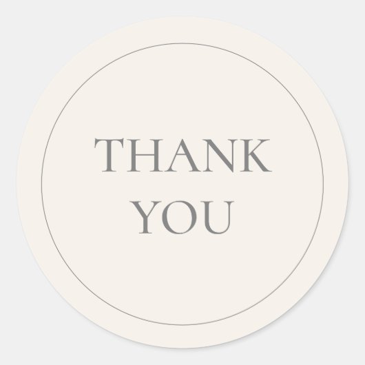 Minimalistisch Cream Ivory Vielen Dank Runder Aufkleber (Vorderseite)