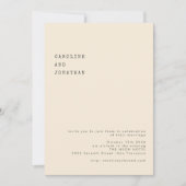 Minimalistisch Cream Retro Schreibmaschine Schrift Einladung (Vorderseite)