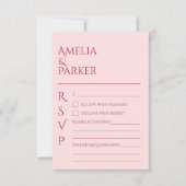 Minimalistisch Crimson Red Wedding RSVP Karte (Vorderseite)