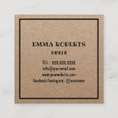 Minimalistisch Cupcake Zuhause Bakery Rustikale Kr Quadratische Visitenkarte (Rückseite)