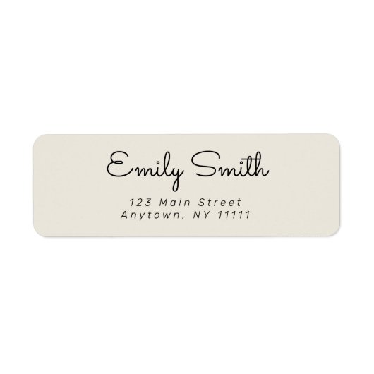 Minimalistisch Curry Modern Return Address Label (Vorne)