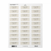 Minimalistisch Curry Modern Return Address Label (Vorne)