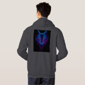 Minimalistisch Cyberpunk Neon Wolf Head - Futurist Hoodie (Schwarz voll)